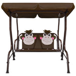 Kids Swing Bench Brown 115x75x110 cm Fabric 48097