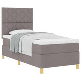 Box Spring Bed with Headboard Taupe 100 x 200 cm Fabric 3339676
