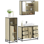 ZNTS 3 Piece Bathroom Furniture Set Sonoma Oak Engineered Wood 3300991