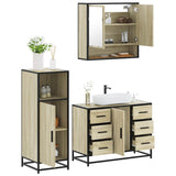 ZNTS 3 Piece Bathroom Furniture Set Sonoma Oak Engineered Wood 3300991