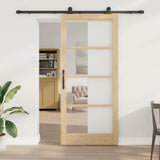 Sliding Door ORKDAL Natural and Black 93 x 211 cm 3332037