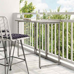 ZNTS Folding Garden Table Grey 90x51x75 cm Poly Rattan 4108256