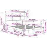 Bookcase Bed without Mattress White 160x200 cm Solid Wood Pine 3321813