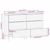 Sideboard 2 pcs Grey 60 x 33 x 75 cm Solid Mango Wood 3310151