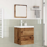 Bathroom Furniture Set 2 pcs Old Wood and White Engineered Wood 3393510