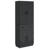 Cabinet Set 2 pcs Black Engineered Wood 3416827