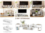 TV Stand for TVs up to 75 Inches, Free Combination TV Unit with Storage Shelves, Extendable T3398P342270
