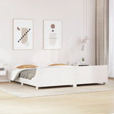 Bed Frame without Mattress White 200x200 cm Solid Wood Pine 3302271