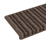 Self-adhesive Stair Mats Striped 15 pcs Brown 65 x 21 x 4 cm 42011450
