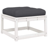 5 Piece Garden Lounge Set with Cushions White Solid Wood Pine 3216921