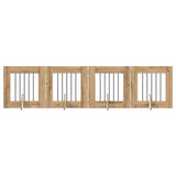 Dog Gate with Stands 4 pcs Artisan Oak 60 x 60 cm 892156