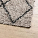 Shaggy Rug PAMPLONA High Pile Modern Beige and Anthracite 240x240 cm 375394