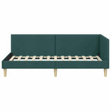 Corner Bed Frame Dark Green 100 cm x 200 cm Velvet 42016201