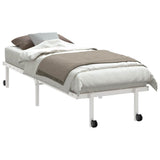 Bed Frame without Mattress Foldable White 75x190 cm Steel 4103964