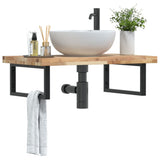 Basin Shelf Wall Mounted Steel and Solid Wood Acacia 3302801