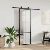 Sliding Door with Hardware Set Black 76x205 cm ESG Glass 3375784