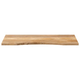 ZNTS Desk Top with Curve 140x50x2.5 cm Solid Wood Rough Mango 370197