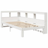 Bookcase Bed without Mattress White 75x190 cm Small Single Solid Wood Pine 3324407