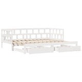 Daybed with Trundle and Drawers without Mattress White 80x200 cm 3302204