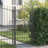 Garden Gate with Lock Woerden Grey 200 x 100 cm Steel 42008901