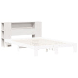 Headboard with Storage White 120 cm Solid Wood Pine 855637