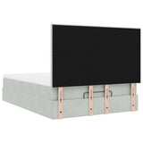 Ottoman Bed with Mattresses Light Grey 140x200cm Velvet 3313403