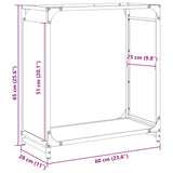 Firewood Rack Anthracite 60x28x65 cm Cold-rolled steel 864201