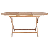 Folding Garden Table Natural 160 x 80 x 76 cm Solid Teak Wood 42028480