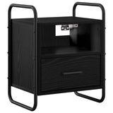 Hanging Bedside Cabinet 2 pcs Black Oak 40 x 30 x 50 cm 8013555