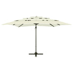 ZNTS 4-Tier Garden Parasol with Aluminium Pole Sand 250x250 cm 313820