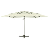 Garden Parasol Sand Polyester 4-Tier Foldable Garden Parasol 313820