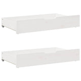 Daybed with Drawers without Mattress White 90x190 cm Single Solid Wood 3302131