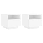 ZNTS Bedside Cabinets with LED Lights 2 pcs White 40x39x37 cm 836799