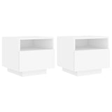 ZNTS Bedside Cabinets with LED Lights 2 pcs White 40x39x37 cm 836799