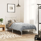 Metal Bed Frame without Mattress with Headboard White 80x200cm 376542