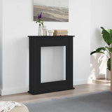 Fireplace Surround Black Oak 75x20x87.5 cm Engineered Wood 865983