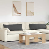 Sofa Pillows 2 pcs Dark Grey 120 x 40 cm Corduroy Fabric 42013818