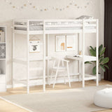Loft Bed without Mattress White 75x190 cm Small Single Solid Wood Pine 842863