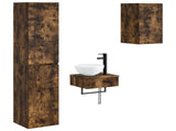 Bathroom Furniture Set 3 pcs Smoked Oak 33 x 34.5 x 160 cm 3406048