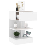 808648 Bedside Cabinet White 40x35x65 cm Engineered Wood