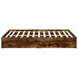 Bed Frame with Drawers without Mattress Smoked Oak 120x190 cm Small Double 3280703