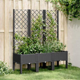 Garden Planter with Trellis Black 120x40x142 cm PP 367928