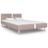 Bed Frame with LED without Mattress Cappuccino 135x190 cm Double 281043