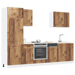 ZNTS 7 Piece Kitchen Cabinet Set Kalmar Old Wood Engineered Wood 3314769