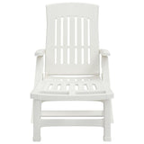 Folding Sun Lounger White Polypropylene 160 x 71 x 101 cm 364696