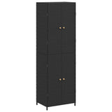 Garden Storage Cabinet Black 59x40x180 cm Poly Rattan 319872