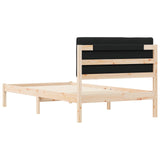 Bed Frame with Upholstered Headboard Black 100 x 200 cm 878071