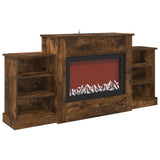 Electric Fireplace Smoked Oak 140 x 30 x 67 cm Engineered wood 8021147
