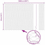 Hexagon Fence Silver 0.5 x 100 m Galvanised steel 42005742