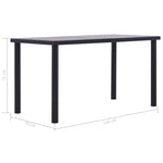 ZNTS Dining Table Black and Concrete Grey 140x70x75 cm MDF 281858